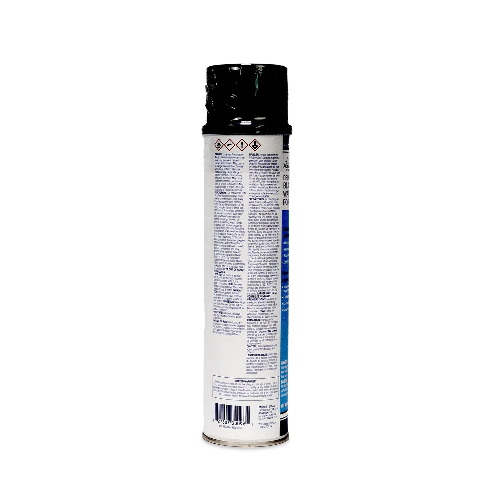 Aquascape Professional Black Waterfall Foam Sealant for Streams and Waterfalls, Fills Gaps Between Rock and Boulder to Direct Flow, Fast Drying Polyurethane Expanding Foam, 30096