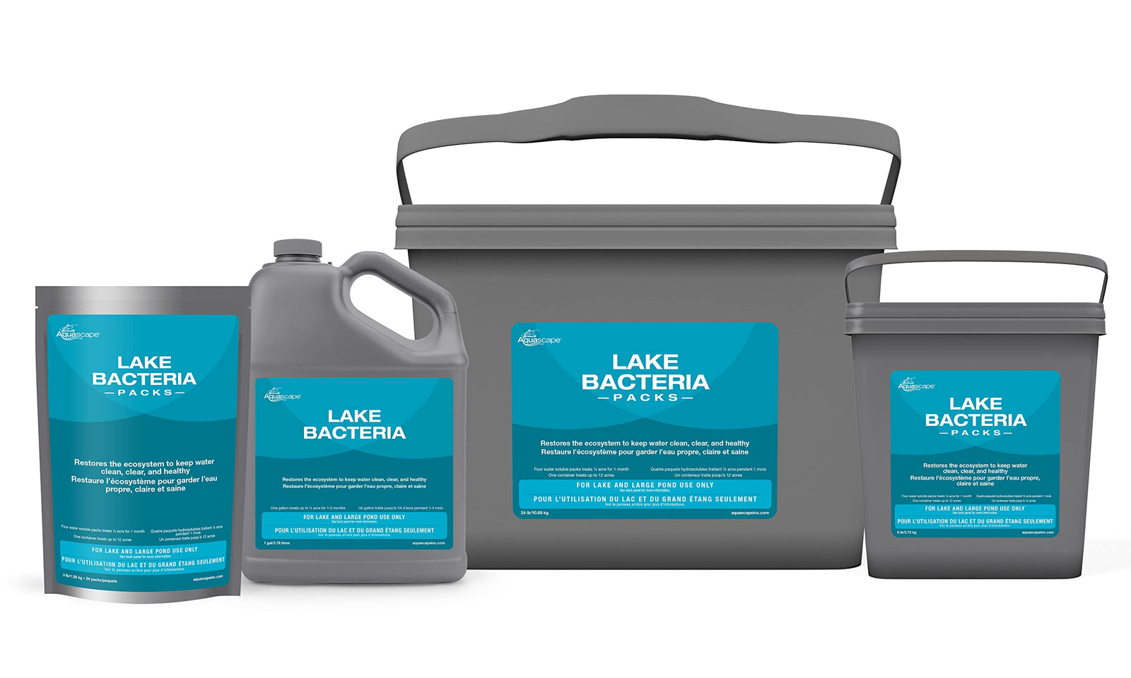 Aquascape Lake Bacteria Packs for Large Ponds and Lakes – 192 Count – Enhances Water Clarity and Reduces Maintenance, 40015