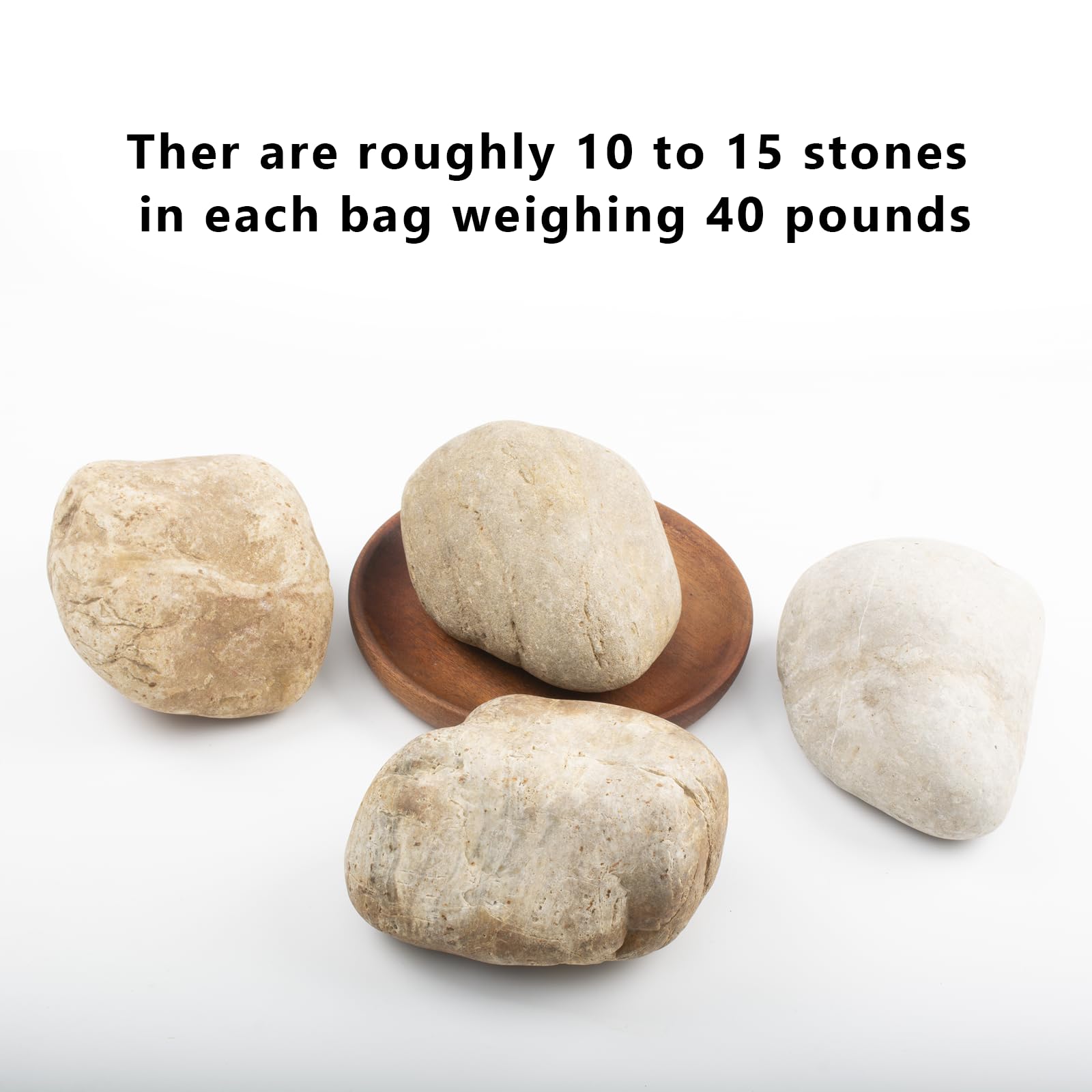 40 LBS Natural Large River Stones – 4-7 Inches