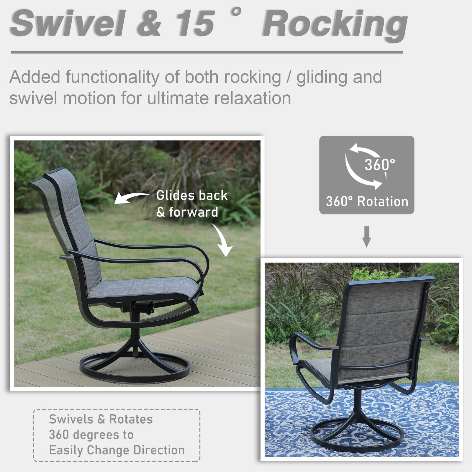 Sophia & William 5 Pieces Patio Dining Set with Gas Fire Pit Table
