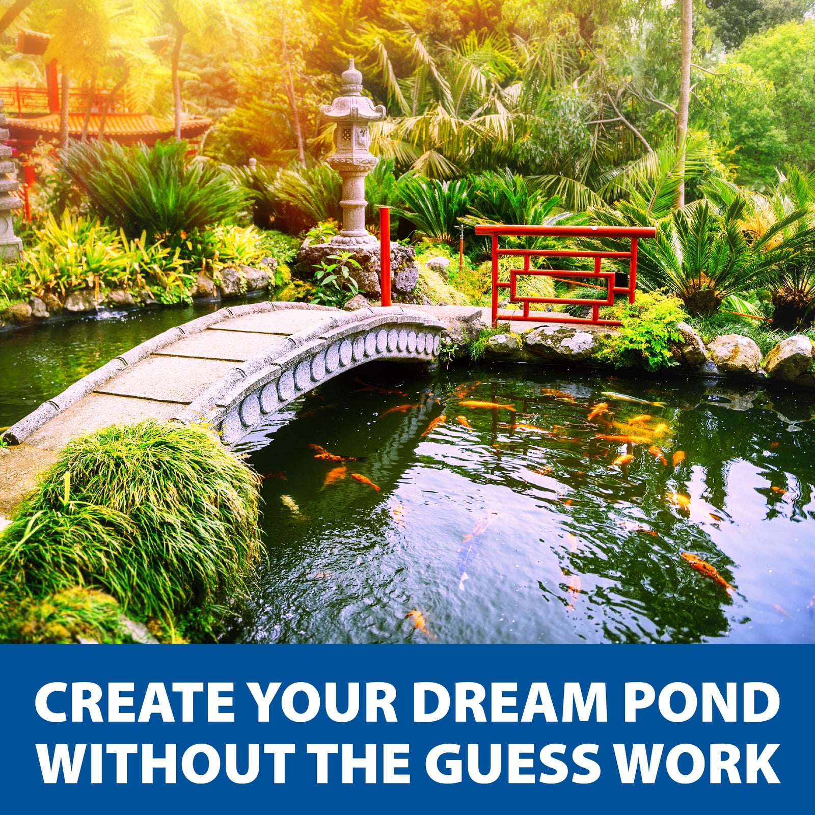 The Pond Guy AllClear Ecosystem Kit – Complete DIY Fishpond with Liner, Pump, UV Filter & Waterfall (1,000-2,000 Gallons) 11' x 11'