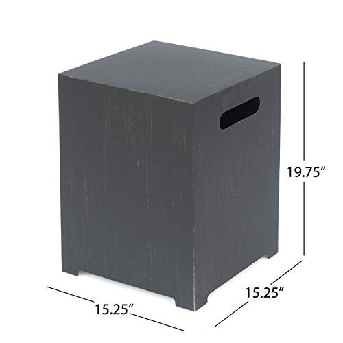 Christopher Knight Home 312976 Sidney Outdoor 40-Inch Square Fire Pit with Tank Holder, Brushed Brown