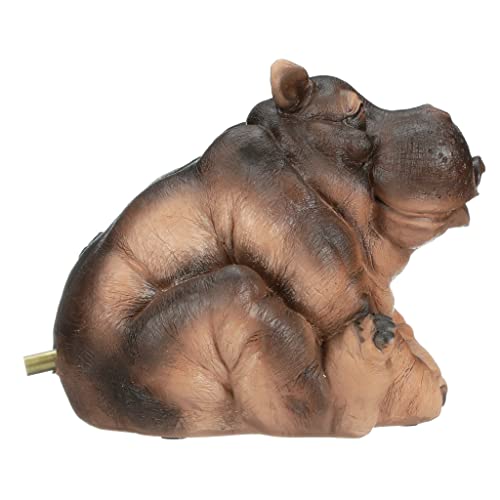 Design Toscano EU35009 Hanna The Hippo African Decor Piped Pond Spitter Statue Water Feature, full color
