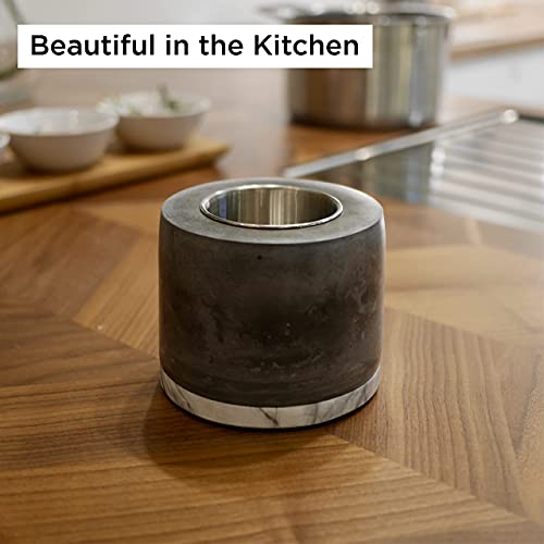 ROUNDFIRE Concrete Tabletop Fire Pit - Fire Bowl, Mini Personal Fireplace for Indoor and Outdoor use.