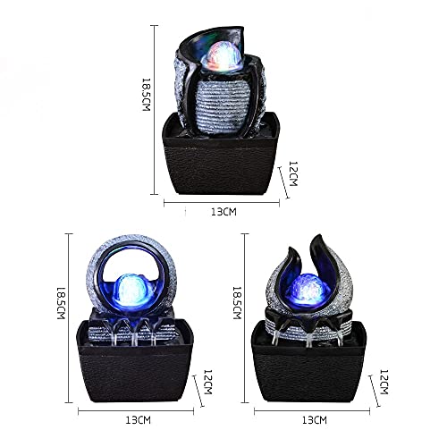 WICHEMI Water Fountain Indoor Fountains with Illuminated Rolling Ball