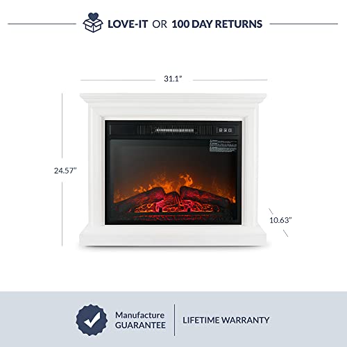 BELLEZE 31 Inch Mantel with 23 Inch 1400W Electric Fireplace