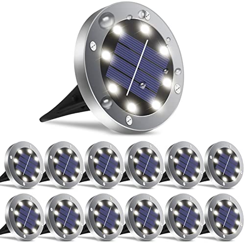 OULONGER Solar Outdoor Lights,Upgraded Waterproof Solar Garden Pathway Lights - 12 Pack