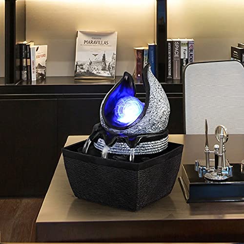 WICHEMI Water Fountain Indoor Fountains with Illuminated Rolling Ball