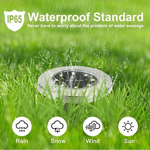 Rayolon Solar Ground Lights, Waterproof Solar Garden Lights  (12 Pack Warm Light)
