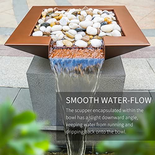 PONDO 20" Square Garden Water Bowl,