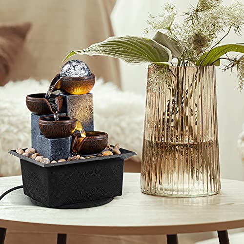 Tabletop Fountain 4 Level Waterfall