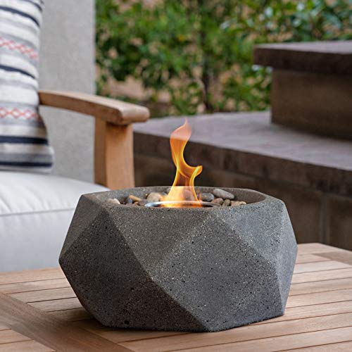 TerraFlame Basin Table Top Fire Bowl Gel Fuel - Stone Cast