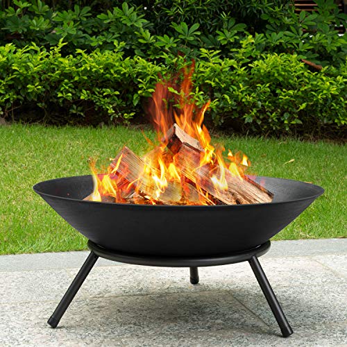 Amagabeli Fire Pit Outdoor Wood Burning 22.6in Fire Pit Fire Bowl
