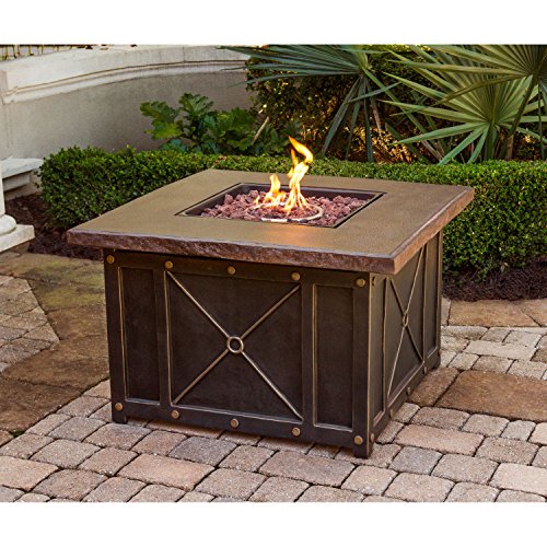 Cambridge CLASSIC1PCFP Square Gas Fire Pit with Durastone Top, 40" Outdoor Furniture