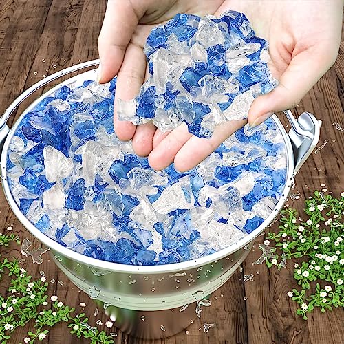 GRISUN Bahama Blend Fire Glass for Fire Pit, 20 Pounds 1/2 Inch Tempered Glass Rocks for Natural or Propane Fireplace, Safe for Outdoors and Indoors Firepit Glass