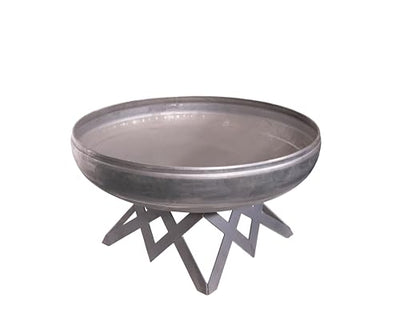 Ohio Flame - 36" Liberty Fire Pit with Angular Base (Made in USA) - Natural Steel Finish