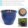 Sunnydaze Studio Ceramic Indoor/Outdoor Planter - UV- and Frost-Resistant - Imperial Blue Glazed Finish - 18-Inch