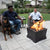Blue Sky Outdoor Living Square Steel Peak Smokeless Patio Fire Pit, Removable Ash Catch, Black