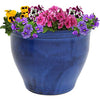 Sunnydaze Studio Ceramic Indoor/Outdoor Planter - UV- and Frost-Resistant - Imperial Blue Glazed Finish - 18-Inch