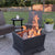 Blue Sky Outdoor Living Square Steel Peak Smokeless Patio Fire Pit, Removable Ash Catch, Black