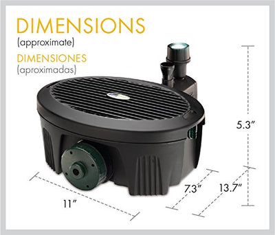 Pennington Aquagarden , Inpond 5 in 1, Pond & Water Pump, Filter, UV Clarifier, LED Spotlight and Fountain