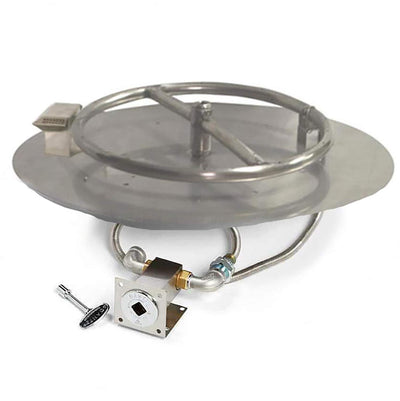 HPC Fire Match Light Fire Pit Kit with Round Burner (MLFPK8-FLEX-LP), Propane Gas, 8-Inch Flat Pan