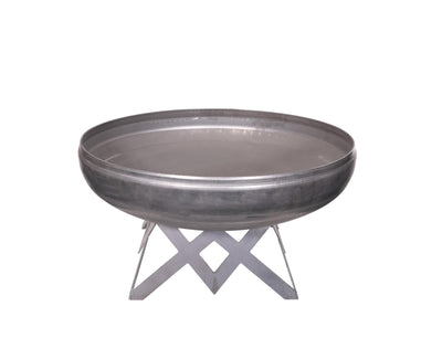 Ohio Flame - 30" Liberty Fire Pit with Angular Base (Made in USA) - Natural Steel Finish