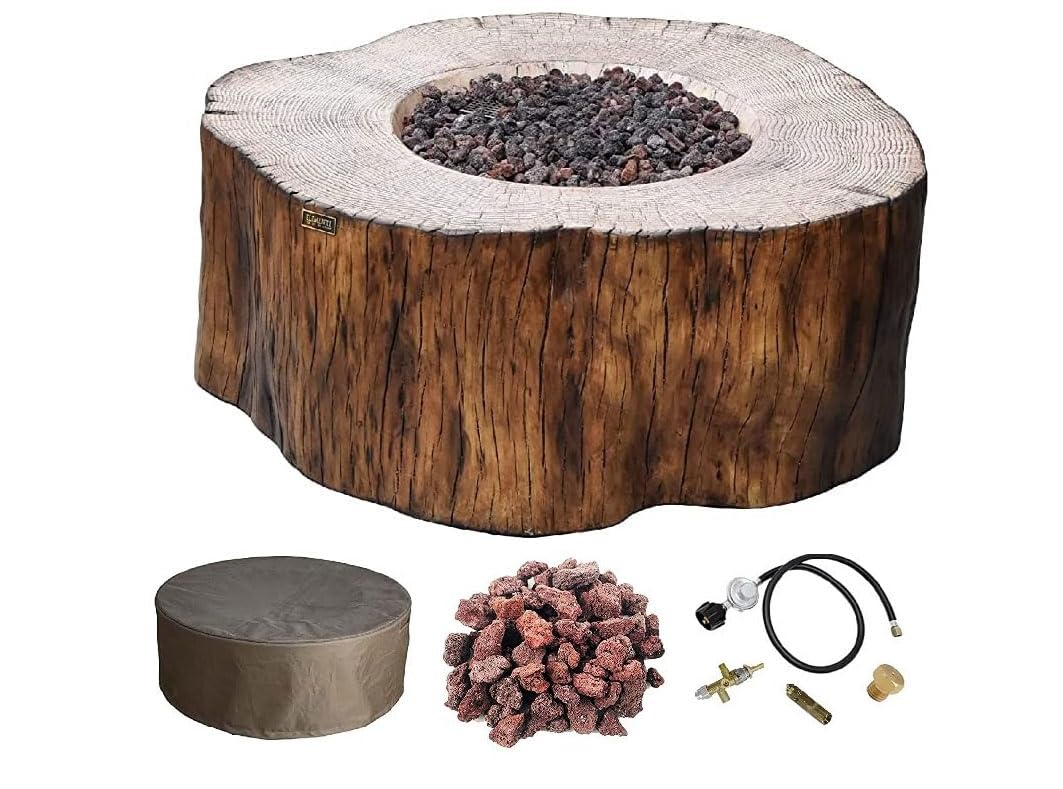 Elementi | Manchester Gas Fire Pit Cast Concrete Semi-Round Fire Table