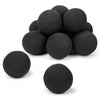 GRISUN Black Round Ceramic Fire Balls for Fire Pit, 4 Inch Tempered Fire Stones for Natural or Propane Fireplace, Safe for Outdoors and Indoors Fire Pit Reusable Fireballs, Set of 12