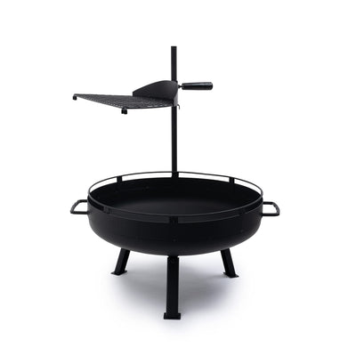 Barebones Cowboy Fire Pit 23-Inch - Open Fire Grill with Cooking Grate for Outdoor Cooking - Heavy Duty Open Grill