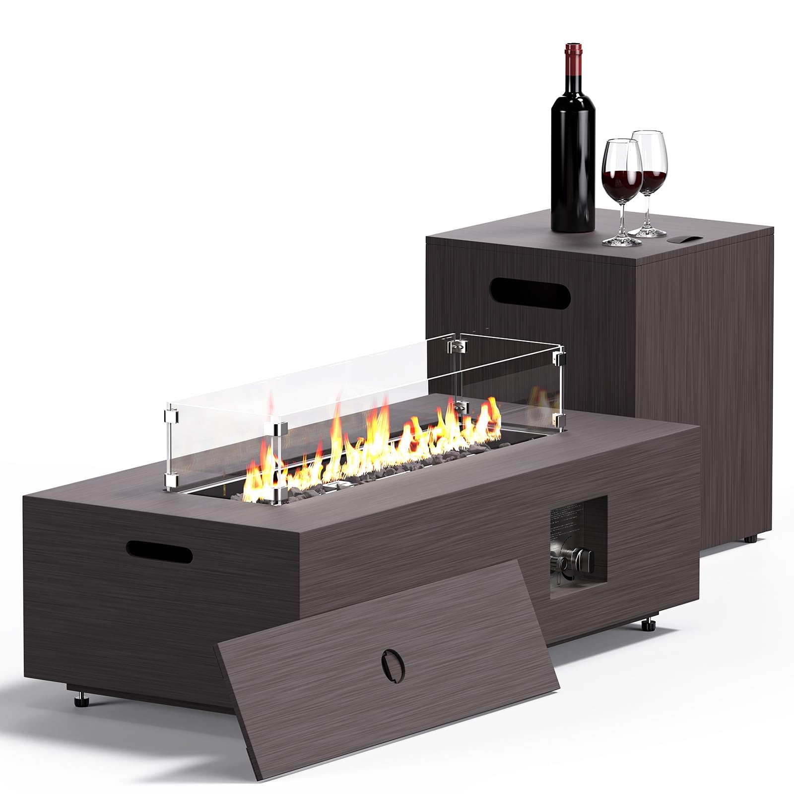 Jocoevol 42in Fire Pit Table Propane Fire Pit 50,000 BTU