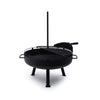 Barebones Cowboy Fire Pit 23-Inch - Open Fire Grill with Cooking Grate for Outdoor Cooking - Heavy Duty Open Grill