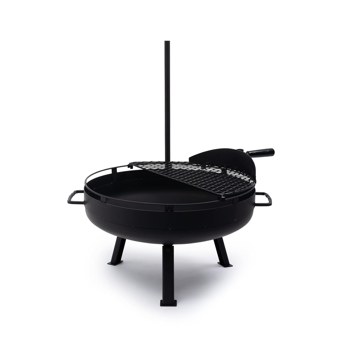 Barebones Cowboy Fire Pit 23-Inch - Open Fire Grill with Cooking Grate for Outdoor Cooking - Heavy Duty Open Grill
