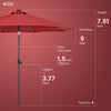 Tempera 9ft Patio Solar Powered Outdoor Umbrella with LED Light