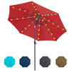 Tempera 9ft Patio LED Umbrella with light | Solar Powered Outdoor Umbrella | Market Table Parasol with Push Button Tilt and Crank, with Sturdy Pole&Fade resistant canopy,Easy to set