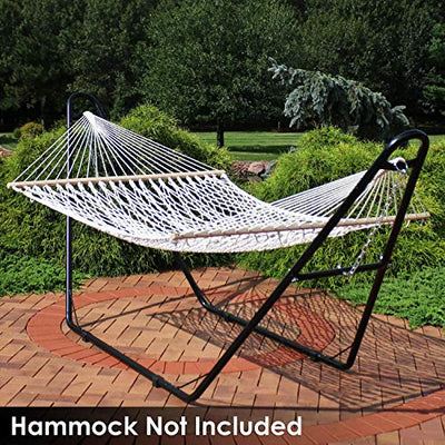 Sunnydaze Universal 2-Person Hammock Stand - 550-Pound Capacity - Heavy-Duty Steel Outdoor Hammock Stand - Fits 9 to 14 Foot Hammocks - Black