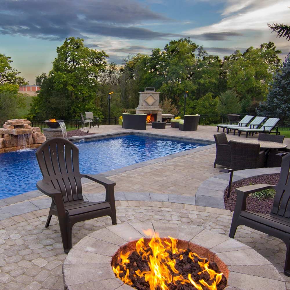 Spotix HPC Match Lit Fire Pit Burner Kit (FPS36HCKIT-PAN-NG-MSCB), Round, 36-Inch Burner, 42-Inch Flat Pan, Natural Gas, Polished Chrome, with Flange, Key, Valve, Flex Line and Fittings