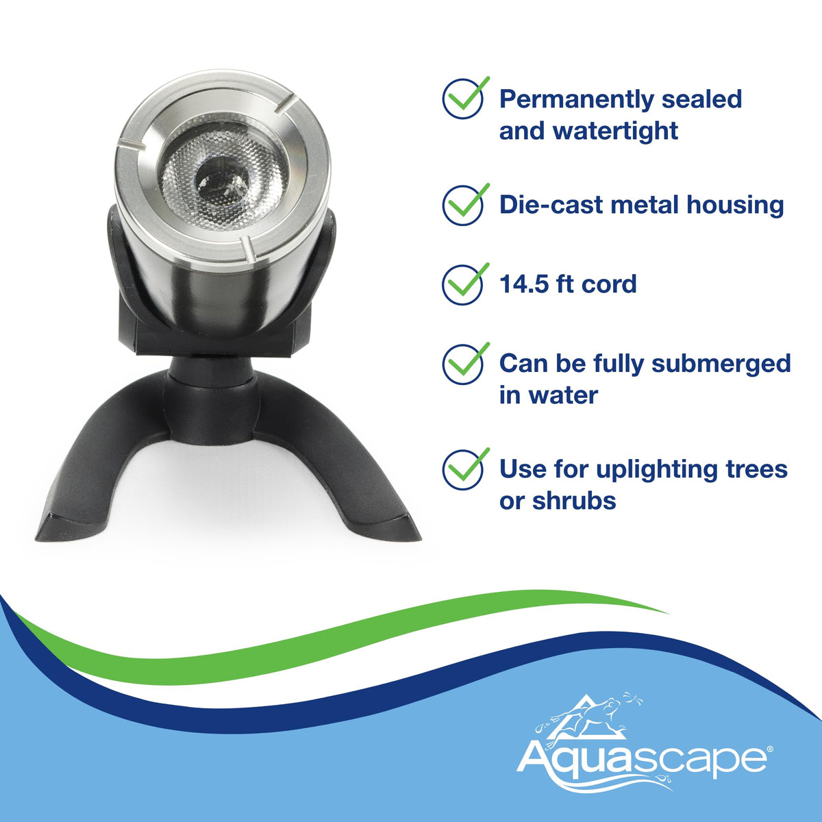 Aquascape Submersible LED Spotlight for Pond, Garden, and Landscape Features, 1 Watt | 84031, Brown