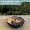 DENKOE 32 Inch Cast Iron, Round Fire Pit Table | Fire Pit Bowl with Fire Pit Grill