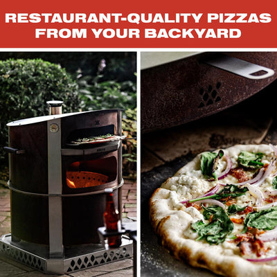 Live-Fire Pizza Oven (Corten Steel) | 27.5 Inch | Made in the USA | Make Profressional Pizzas in Your Backyard | Compatible W/X Series 24 & 30 Fire Pits | Portable Pizza Oven