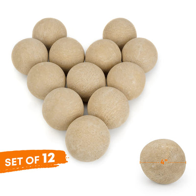 Stanbroil Ceramic Fire Balls - 4” Round Fire Stones for Fire Pit Fire Bowl and Fireplace - Set of 12, Beige