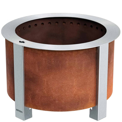 Breeo Smokeless FIrePit (X Series 19, Corten Steel) | 22.1 inch Smokeless Fire Pit for Outside | 47 Pounds | Ideal for Families | Compatible with Wide Range of Breeo Accessories