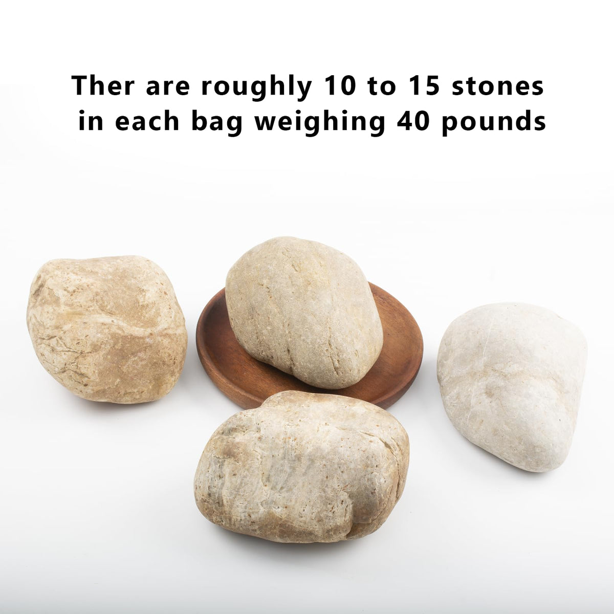 40 LBS Natural Large River Stones – 4-7 Inches