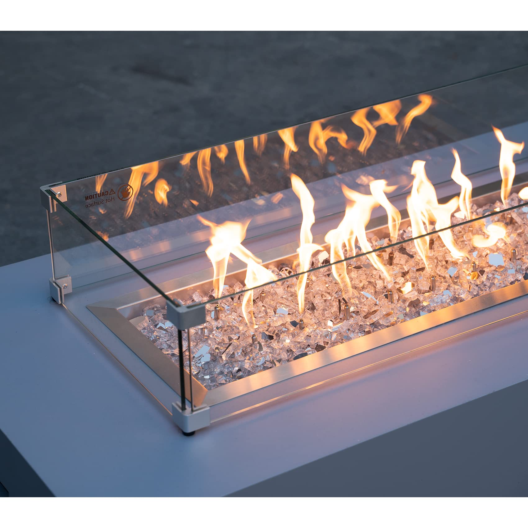 Stanbroil 10-Pound Fire Glass - 1/2 inch Reflective Tempered Fire Glass for Fireplace Fire Pit, Platinum Reflective