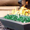 Onlyfire 10 pounds Fire Glass for Propane Fire Pit and Gas Fireplace, 1/4 Inch Reflective Firepit Glass Rocks for Fire Pit Table and Fire Bowl, High Luster Light Green