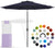 Midtown Umbrellas 10-Year-No-Fade - 9 Feet outdoor umbrella Navy Blue Polyester Fabric - Umbrella Outdoor Patio, Auto-Tilt Aluminum Frame Patio Umbrella, Pool Umbrella & Deck Umbrella - Black Pole