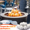 Sasylvia 12 Pcs Ceramic Fire Balls Fire Pit Balls, White Fireplace Balls Round Fire Stones Modern Accessory for Indoor and Outdoor Gas Fireplace Fire Pit (12, 4 Inch Size)