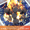 GRISUN Black Round Ceramic Fire Balls for Fire Pit, 4 Inch Tempered Fire Stones for Natural or Propane Fireplace, Safe for Outdoors and Indoors Fire Pit Reusable Fireballs, Set of 12