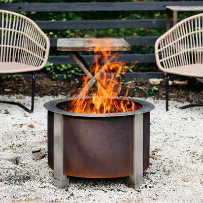 Breeo Smokeless FIrePit (X Series 19, Corten Steel) | 22.1 inch Smokeless Fire Pit for Outside | 47 Pounds | Ideal for Families | Compatible with Wide Range of Breeo Accessories