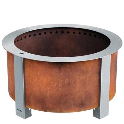 Breeo Smokeless FIrePit (X Series 24, Corten Steel) | 27.5 inch Smokeless Fire Pit for Outside | 62 Pounds | Ideal for Families Compatible with Wide Range of Breeo Accessories